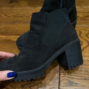 New Look Suede Black Heeled Boots